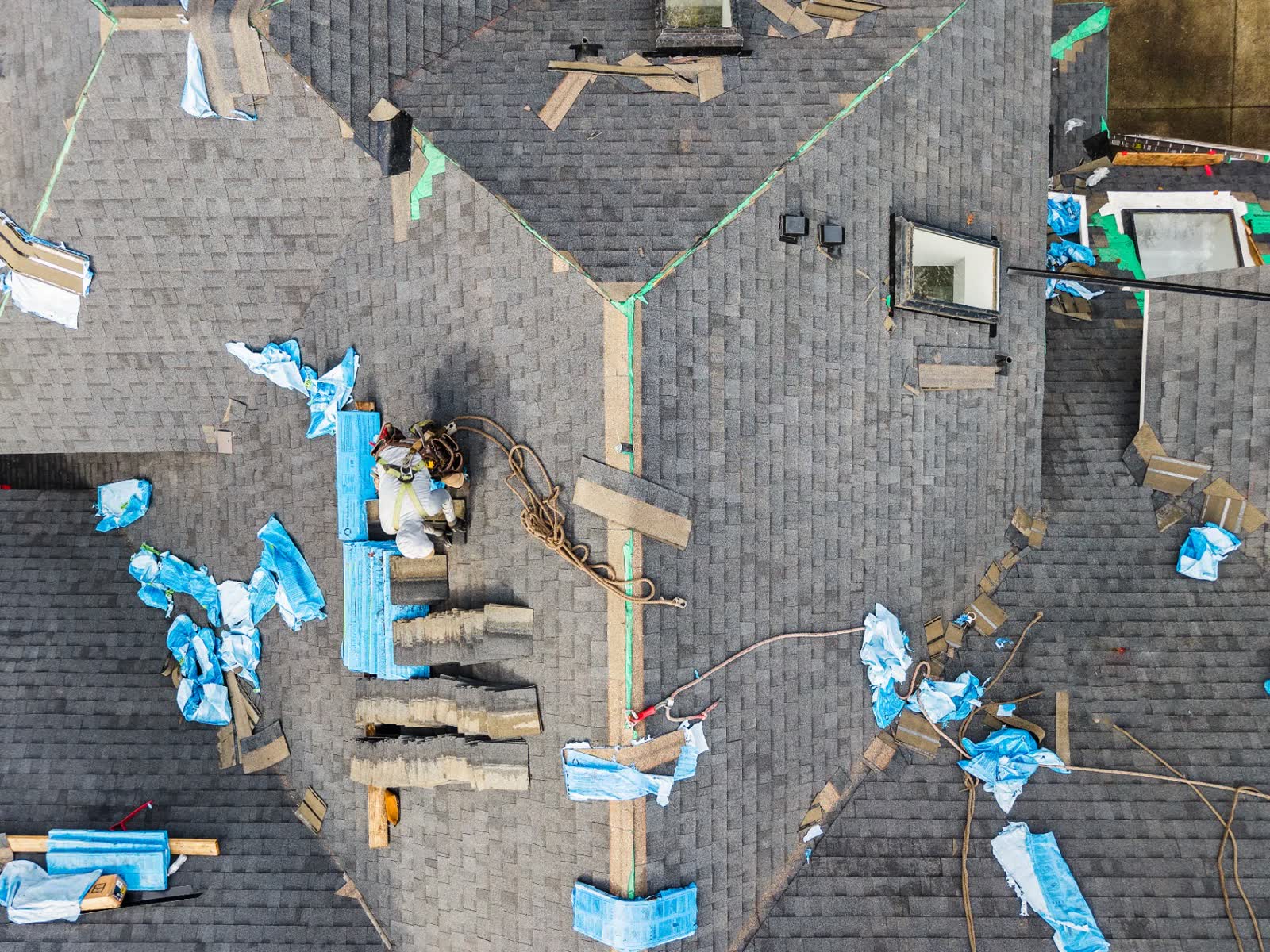 Home roofing project progress