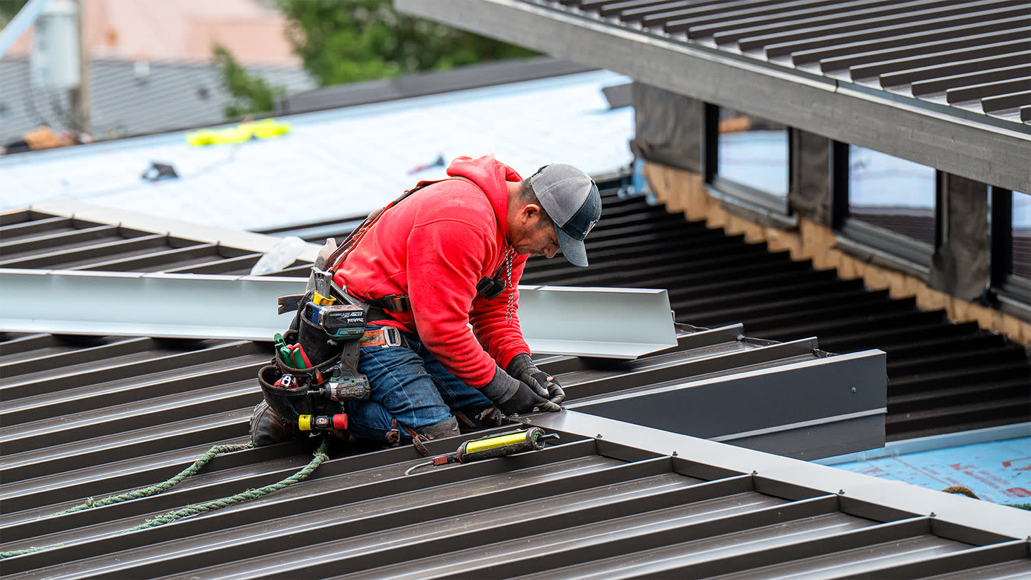 Professional standing seam metal roof installation